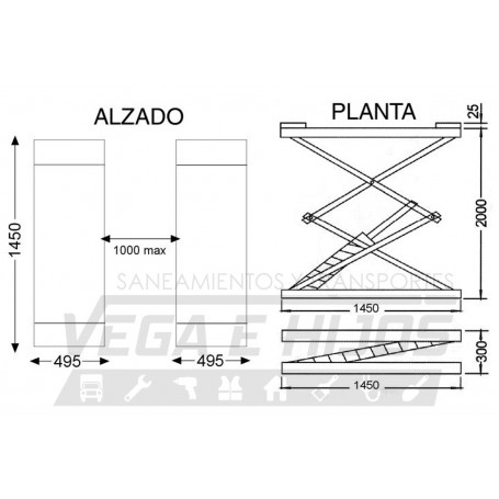 MESA DOBLE ELECTROHIDRAULICO 3T/2M