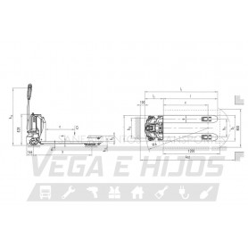 TRANSPALETA ELECTRICA ELEQTRA 540 X 1150 MM 1200 KG