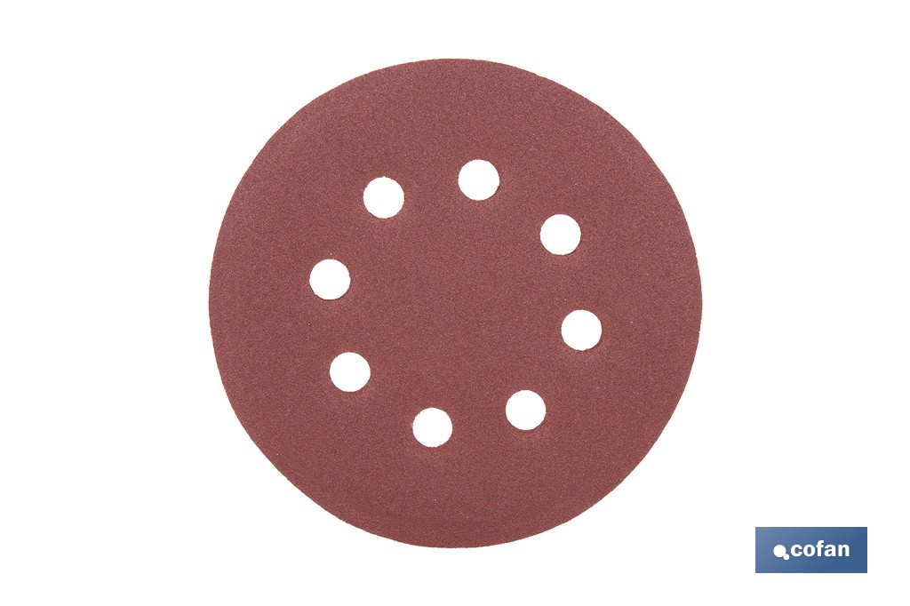 HOJA DE LIJADO LIJADORA ORBITAL 8 AGUJEROS Ø125 MM G 180
