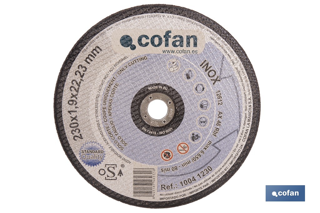 DISCO CORTE - 115X3,0X22,23 METAL STAND.