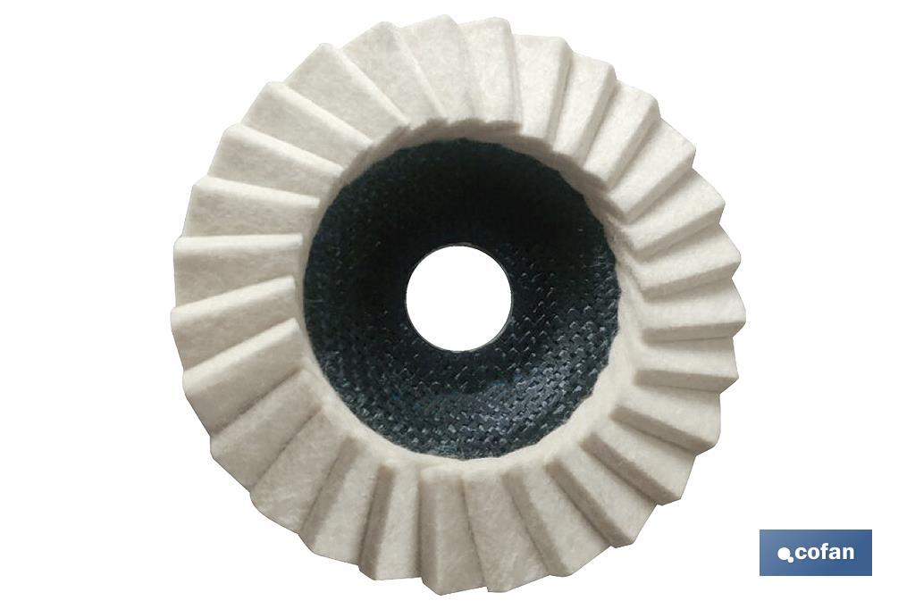 DISCO LAMINAS FIELTRO P/ PULIR ø115 G-D5/H25