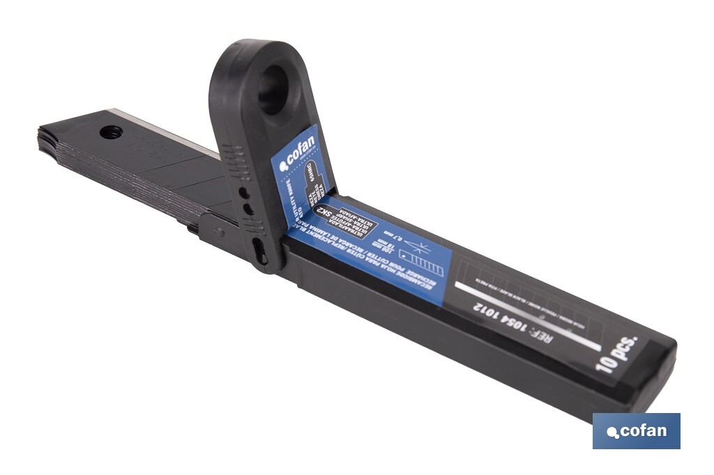 RECAMBIO 10 UDS. HOJA NEGRA SK2 65HRC PARA CÚTER 18 X 100 X 0,7 MM