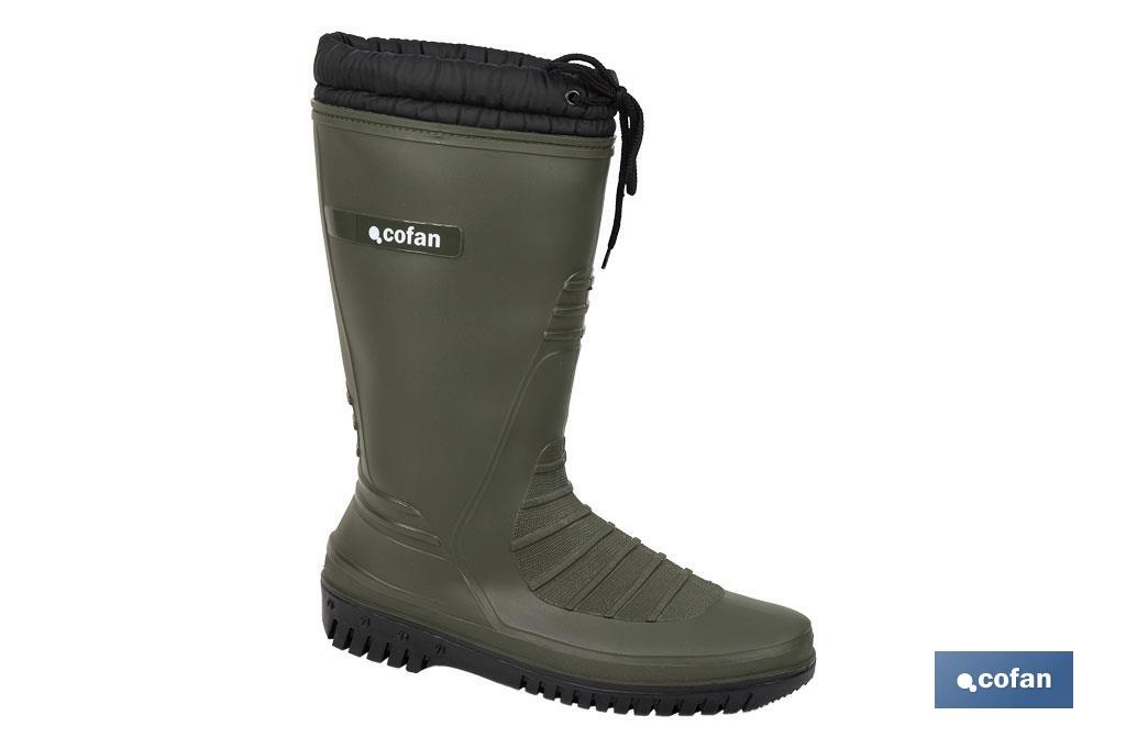 BOTA DE AGUA VERDE/NEGRA CON FORRO POLAR TALLA 40