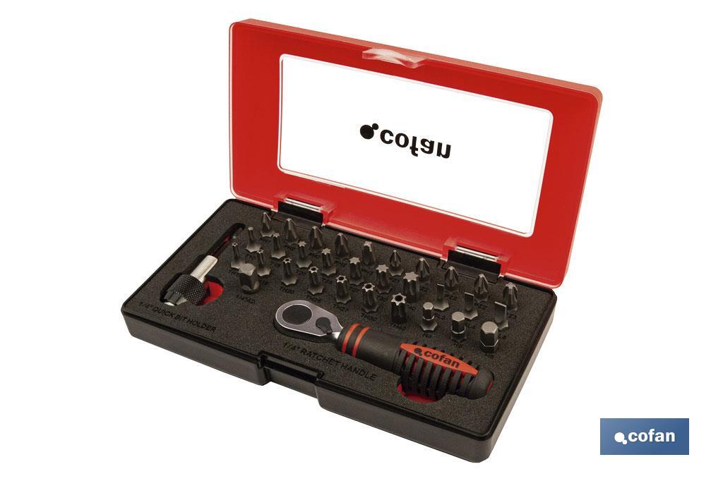 SET MINI CARRACA 1/4 CON PUNTAS (33 pcs.)