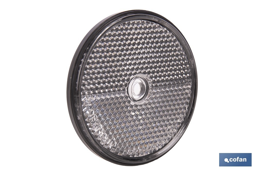 CATADIÓPTRICO REDONDO BLANCO Ø60 MM CON AGUJERO SIN TORNILLO