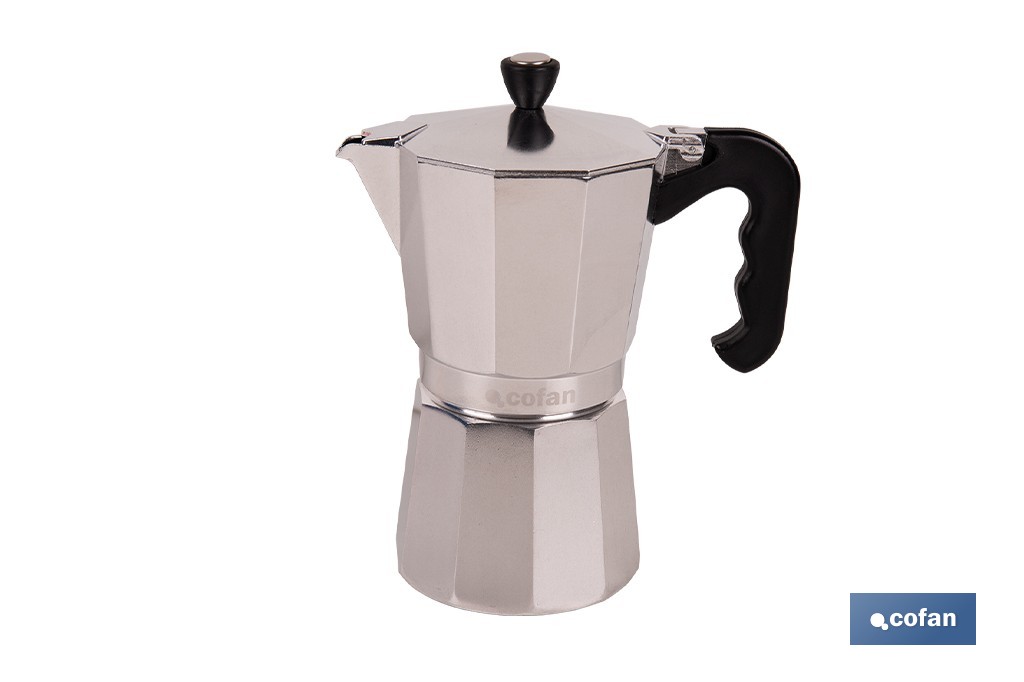 CAFETERA ITALIANA DE ALUMINIO PARA INDUCCIÓN 9 TAZAS