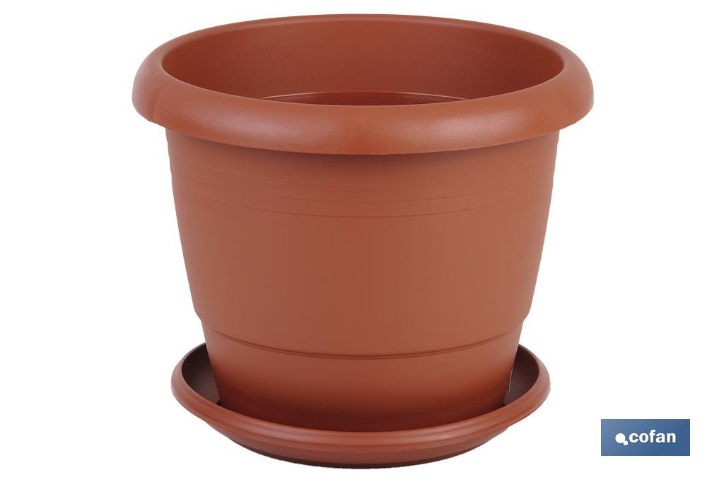 MACETA MARRON MODELO GARDENIA 35X28.8+ PLATO28cm