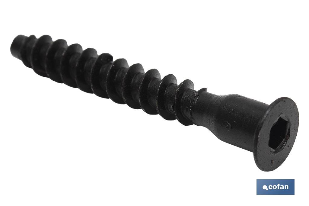 BLÍSTER DE 6 UDS. TORNILLO DE ENSAMBLAR NEGRO 5 X 50 VENTA UNITARIA