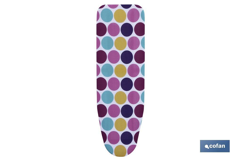 FUNDA ACOLCHADA PARA TABLA DE PLANCHAR 135X53 CIRCULOS