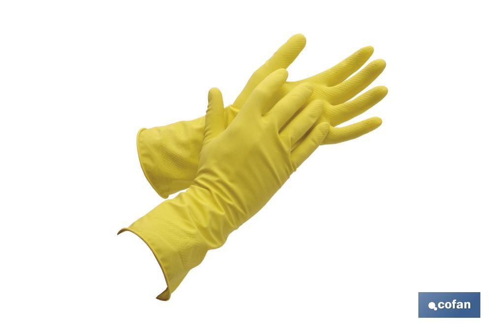 GUANTE AMARILLO LATEX FLOCADO T 7  VENTA UNITARIA (PACK: 1 UDS)