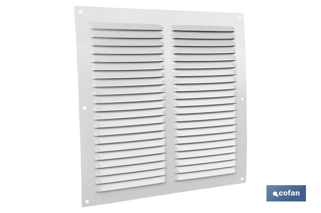 REJILLA DE VENTILACIÓN ALUMINIO BLANCO CON MOSQUITERA 25 X 25 CM venta unitaria (PACK: 1 UDS)