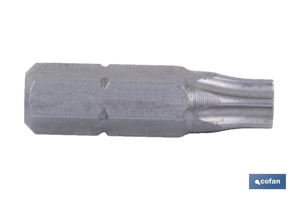 PUNTA DE DESTORNILLADOR TORX INVIOLABLE T-30 VENTA UNITARIA (PACK: 1 UDS)