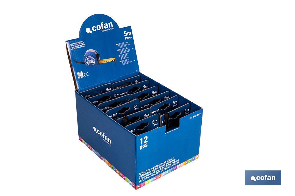 EXPOSITOR FLEXÓMETRO ESTÁNDAR 19 MM X 5 M 12 UDS. (PACK: 1 UDS)