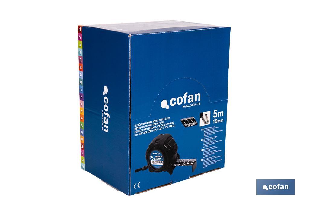 EXPOSITOR FLEXÓMETRO HOJA NEGRA DOBLE CARA 19 MM X 5 M 12 UDS. (PACK: 1 UDS)