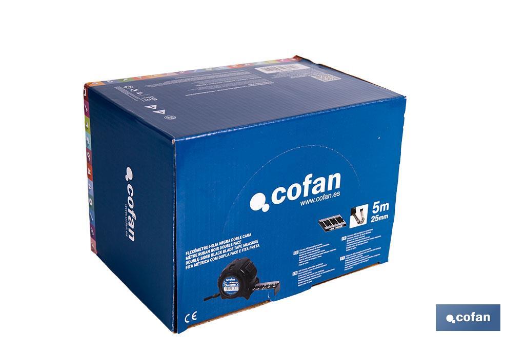 EXPOSITOR FLEXÓMETRO HOJA NEGRA DOBLE CARA 25 MM X 5 M 6 UDS. (PACK: 1 UDS)