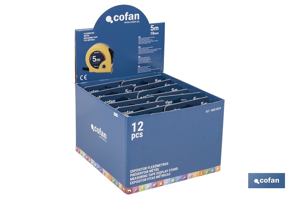 EXPOSITOR DE FLEXÓMETROS 19 MM X 5 M 12 UDS. (PACK: 1 UDS)