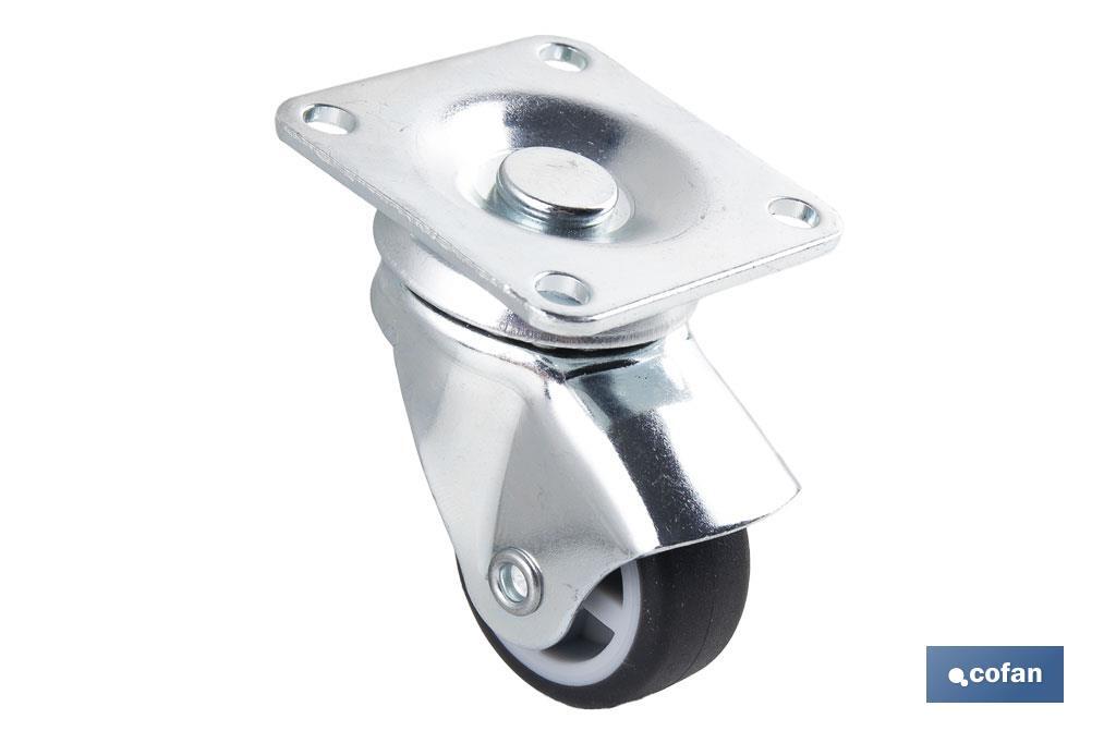 RUEDA GOMA/GRIS PLACA Ø30X18MM (PACK: 4 UDS)