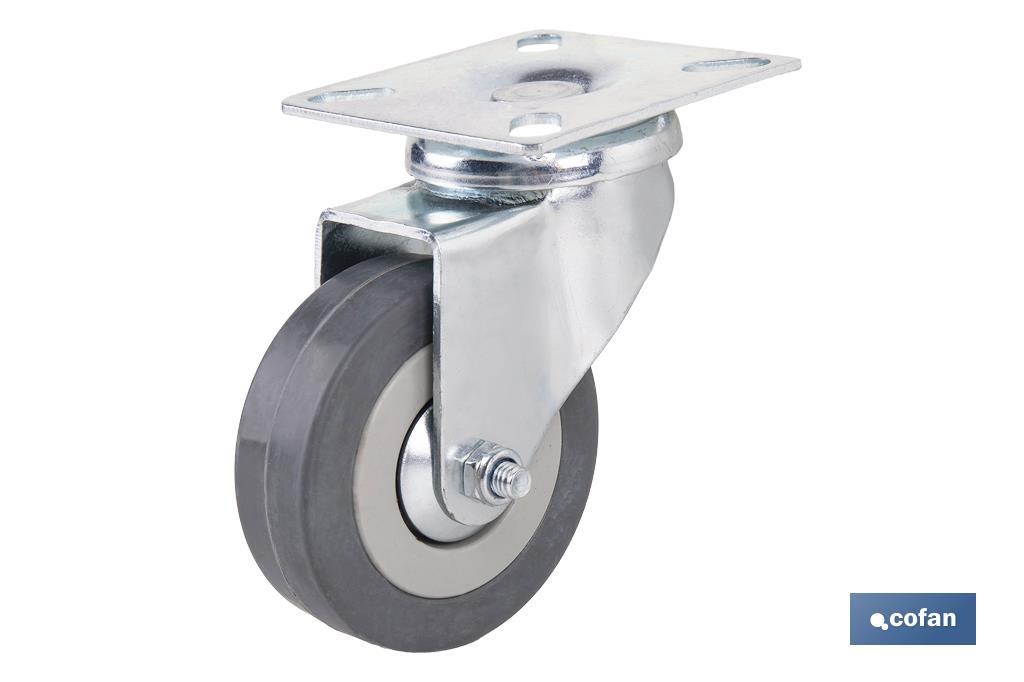 RUEDA GOMA/GRIS PLACA Ø65X21MM (PACK: 2 UDS)