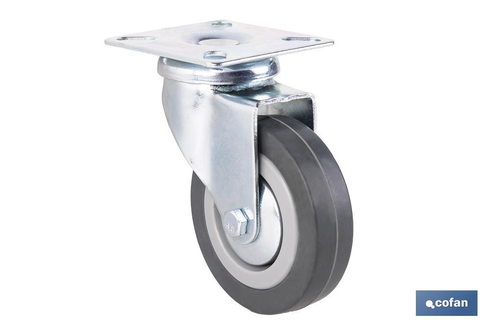 RUEDA GOMA/GRIS PLACA Ø75X22MM (PACK: 2 UDS)