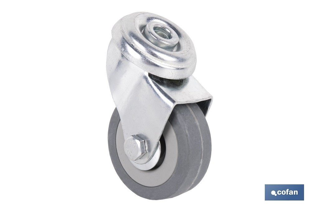 RUEDA GOMA/GRIS PASANTE Ø50X18MM Venta unitaria (PACK: 1 UDS)