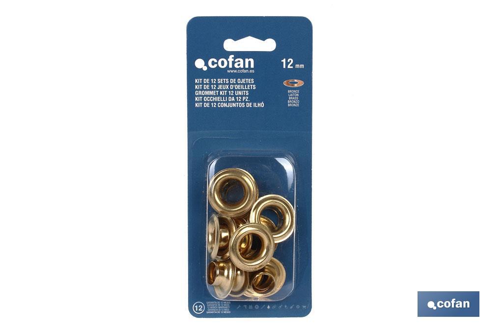 KIT DE 12 SETS DE OJETES 12 mm (PACK: 1 UDS)
