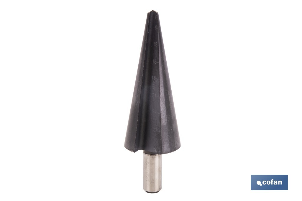 BROCA ESCALONADA TITANIO - TALADRO 6 - 30 (PACK: 1 UDS)