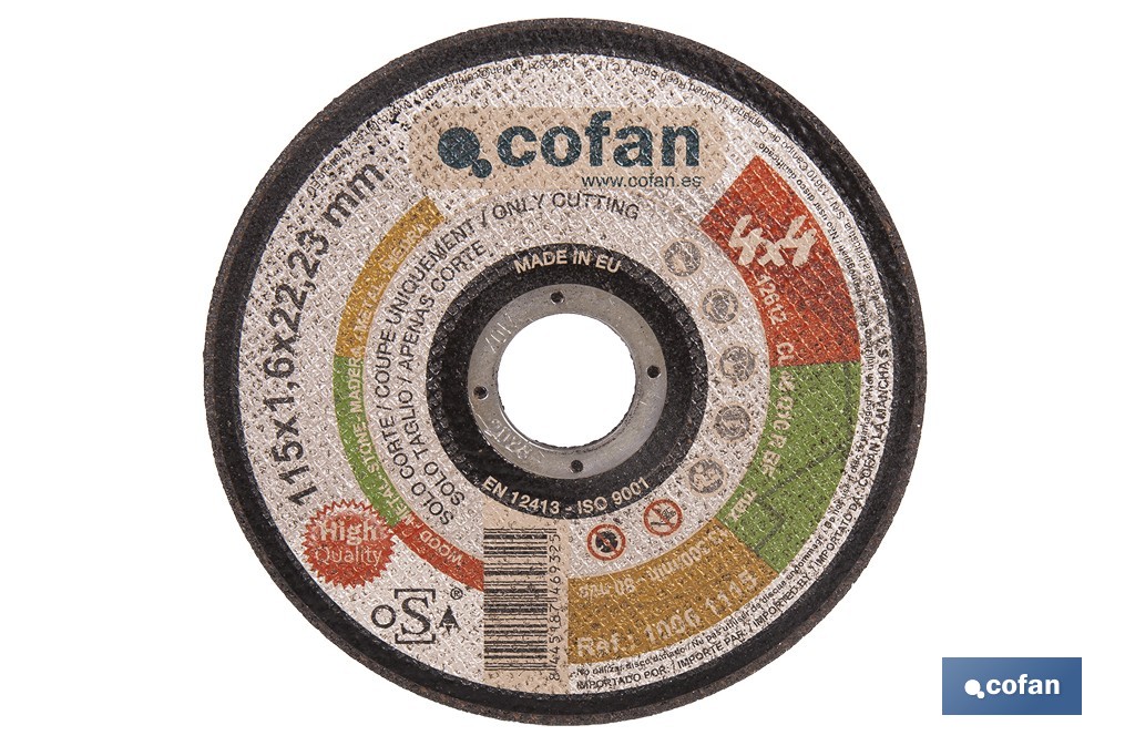 DISCO CORTE 4X4 DE 115X2,5X22,2 (PACK: 1 UDS)