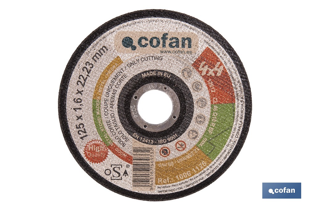 DISCO CORTE 4X4 DE 125X1,6X22,2 (PACK: 1 UDS)