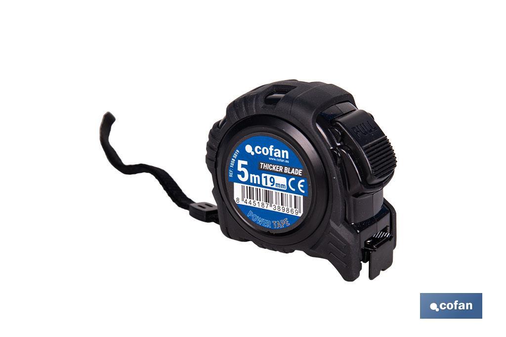 FLEXÓMETRO HOJA NEGRA DOBLE CARA 19 MM X 5 M (PACK: 1 UDS)