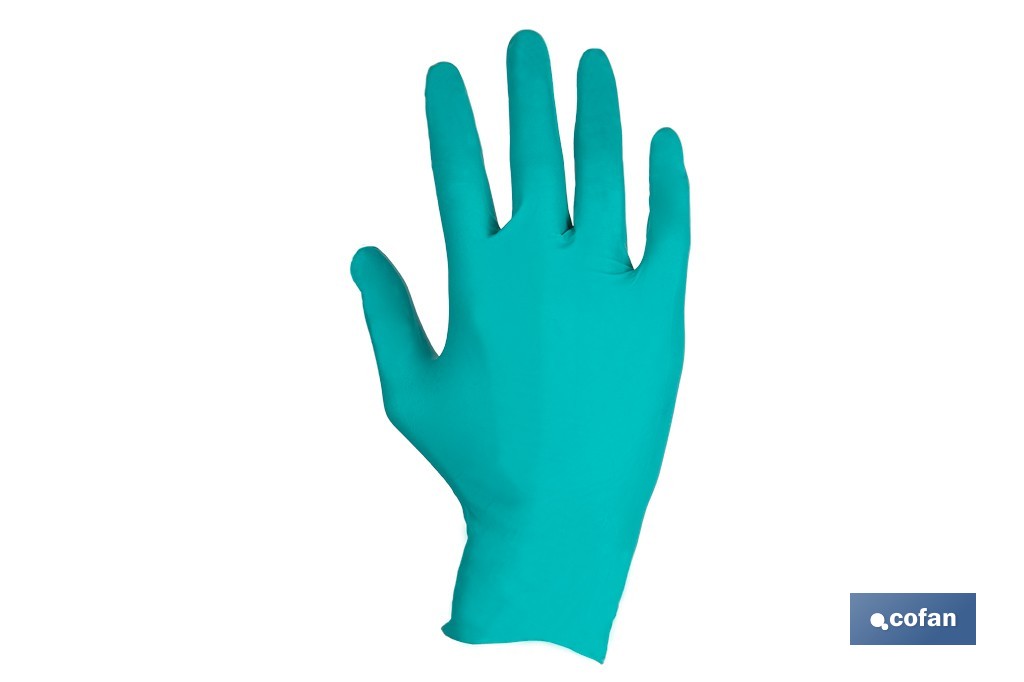 CAJA 100 UDS. GUANTES NITRILO VERDE COFAN PROTECCION FITOSANITARIOS T-L (PACK: 1 UDS)