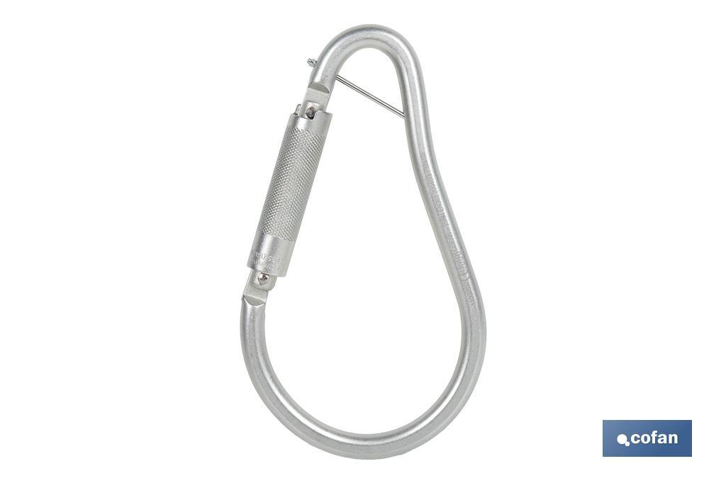 GANCHO DE ACERO CON BLOQUEO AUTOMÁTICO APERTURA 59 MM RUPTURA +23 kN (PACK: 1 UDS)