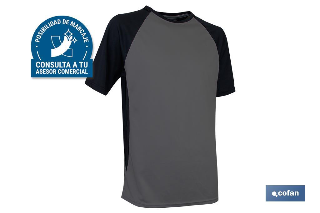CAMISETA TRANSPIRABLE MODELO PILOTE GRIS-NEGRA 160 g/m2 TALLA-XL (PACK: 1 UDS)