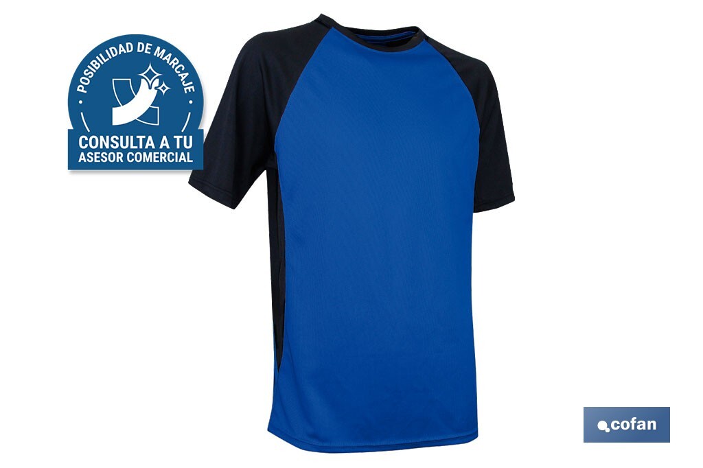 CAMISETA TRANSPIRABLE MODELO PILOTE AZUL-NEGRA 160 g/m2 TALLA-L (PACK: 1 UDS)