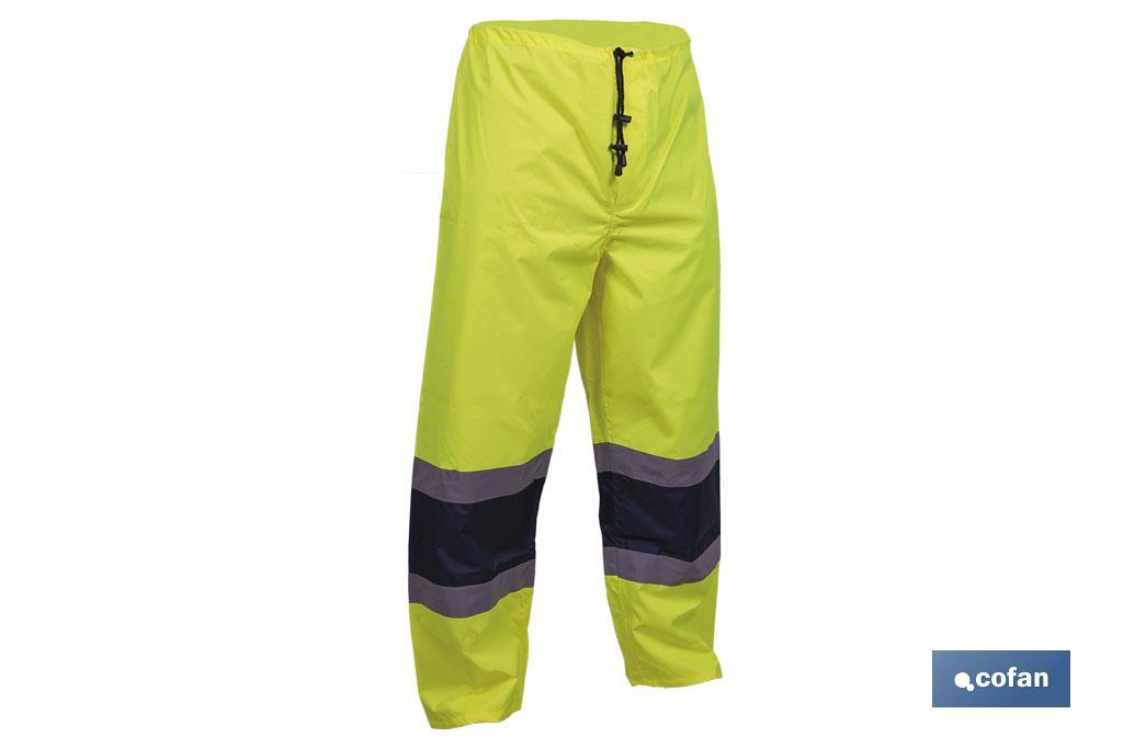 PANTALÓN DE LLUVIA DE ALTA VISIBILIDAD MODELO BELLATRIX AMARILLA Y AZUL TALLA M (PACK: 1 UDS)