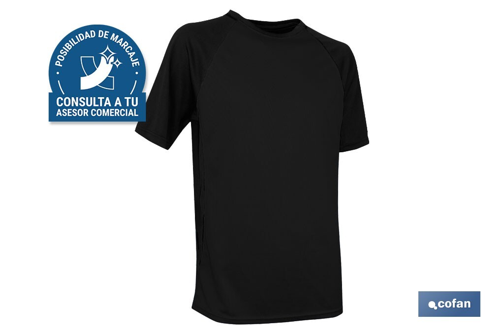 CAMISETA TRANSPIRABLE MODELO PILOTE NEGRA 160 g/m2 TALLA-M (PACK: 1 UDS)