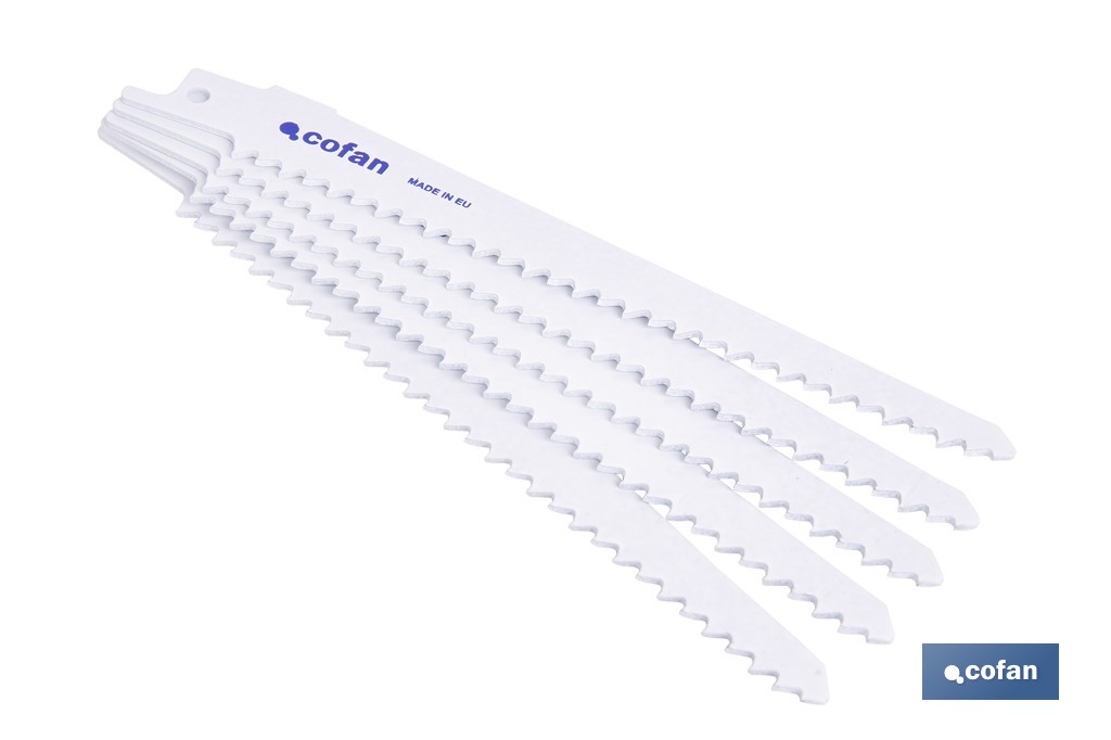 HOJA DE SIERRA DE SABLE (5PCS) BIMETAL 130X6  -  MADERA (PACK: 1 UDS)