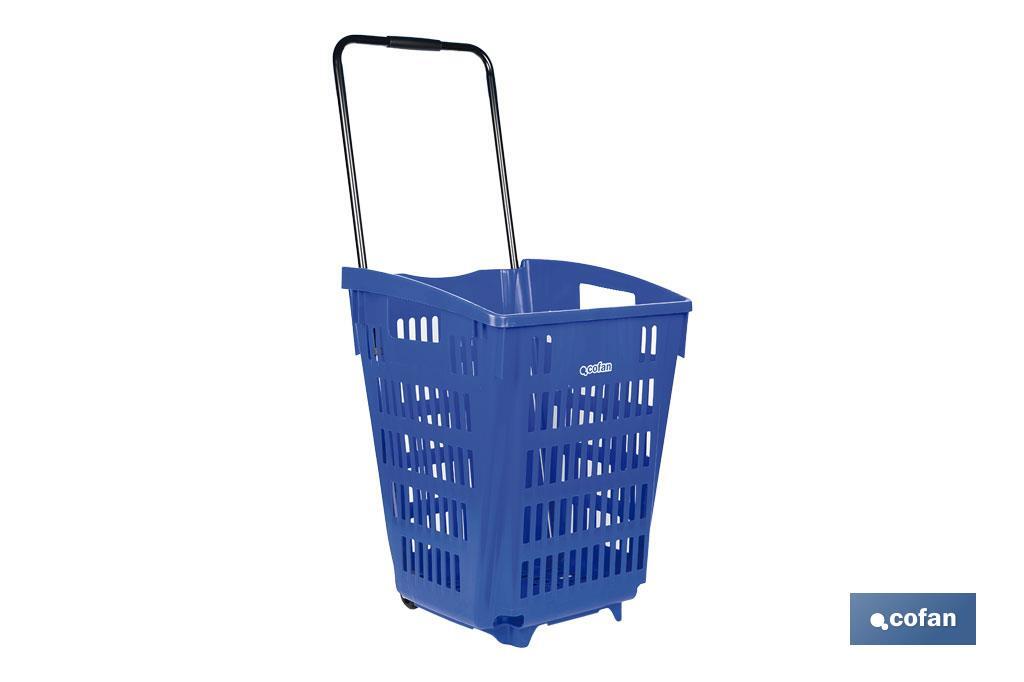 CESTA DE COMPRA CON RUEDAS Y ASA TELESCÓPICA 390X390X529 MM (PACK: 1 UDS)
