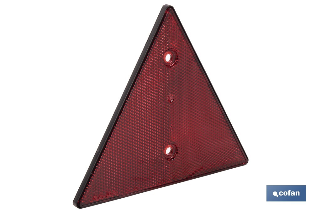 CATADIÓPTRICO TRIANGULAR ROJO 155 X 137 MM CON AGUJERO Y SIN TORNILLOS (PACK: 1 UDS)