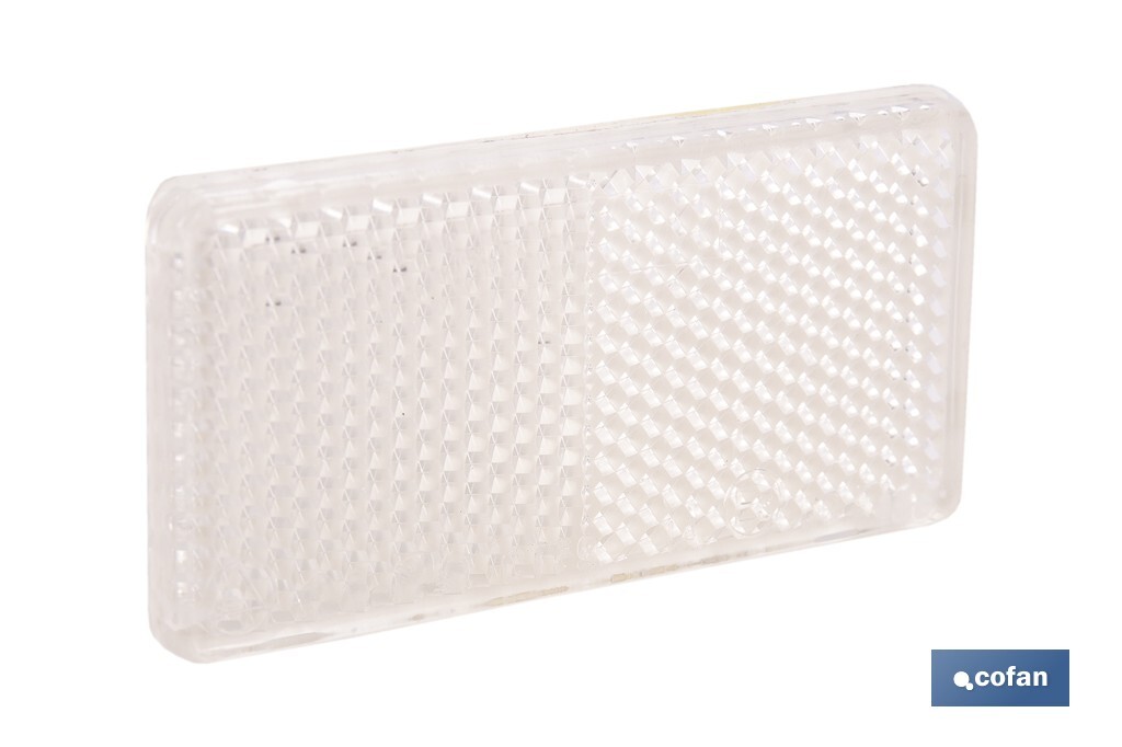 CATADIÓPTRICO RECTANGULAR BLANCO 71 X 35 MM CON ADHESIVO (PACK: 1 UDS)