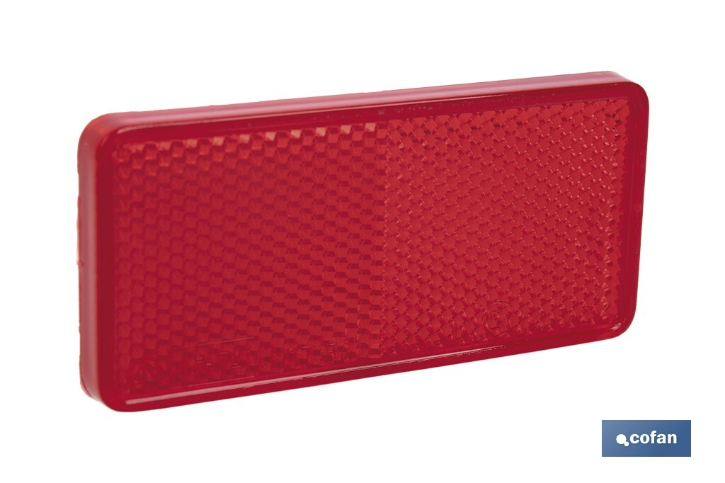 CATADIÓPTRICO RECTANGULAR ROJO 94 X 44 MM CON ADHESIVO (PACK: 1 UDS)