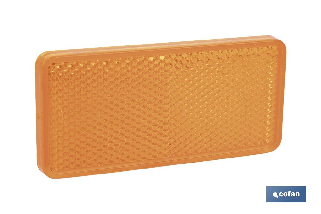 CATADIÓPTRICO RECTANGULAR ÁMBAR 94 X 44 MM CON ADHESIVO (PACK: 1 UDS)