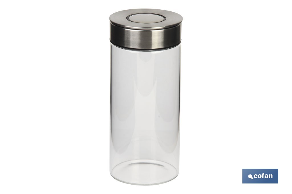 FRASCO BOROSILICATO+ACERO MODELO CICER 1300ML 22.5 X 10  CM (PACK: 1 UDS)