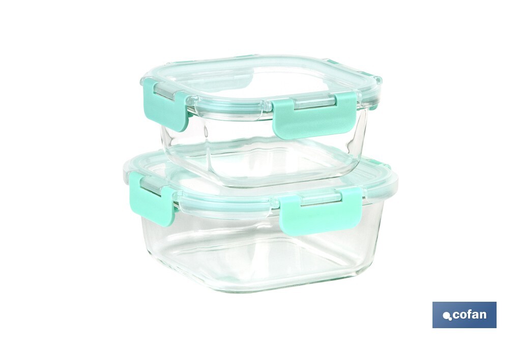 SET DE 2 RECIPIENTES DE BOROSILICATO MODELO AGATHA 520 ML - 800 ML (PACK: 1 UDS)