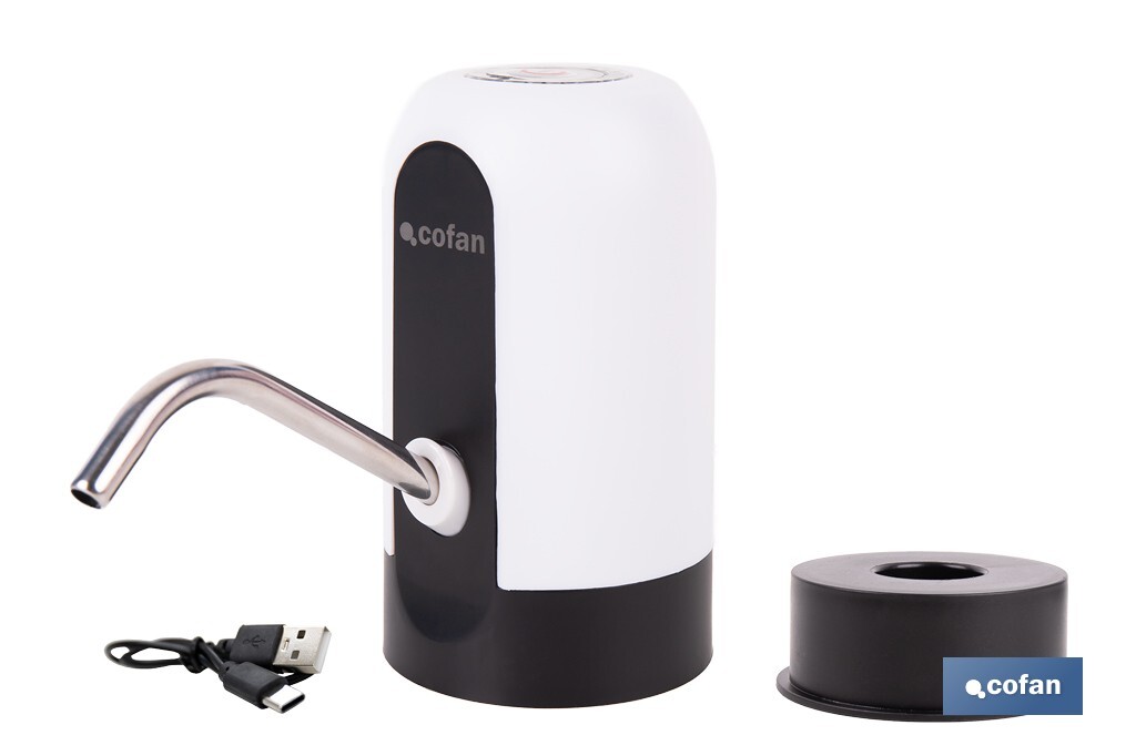 DISPENSADOR DE AGUA PARA GARRAFAS RECARGABLE USB 6.9 X12.3 CM (PACK: 1 UDS)