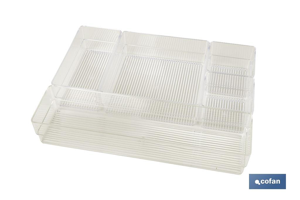 SET ORGANIZADOR COSMETIC 30X23X8cm TRANSPARENTE venta unitaria (PACK: 1 UDS)