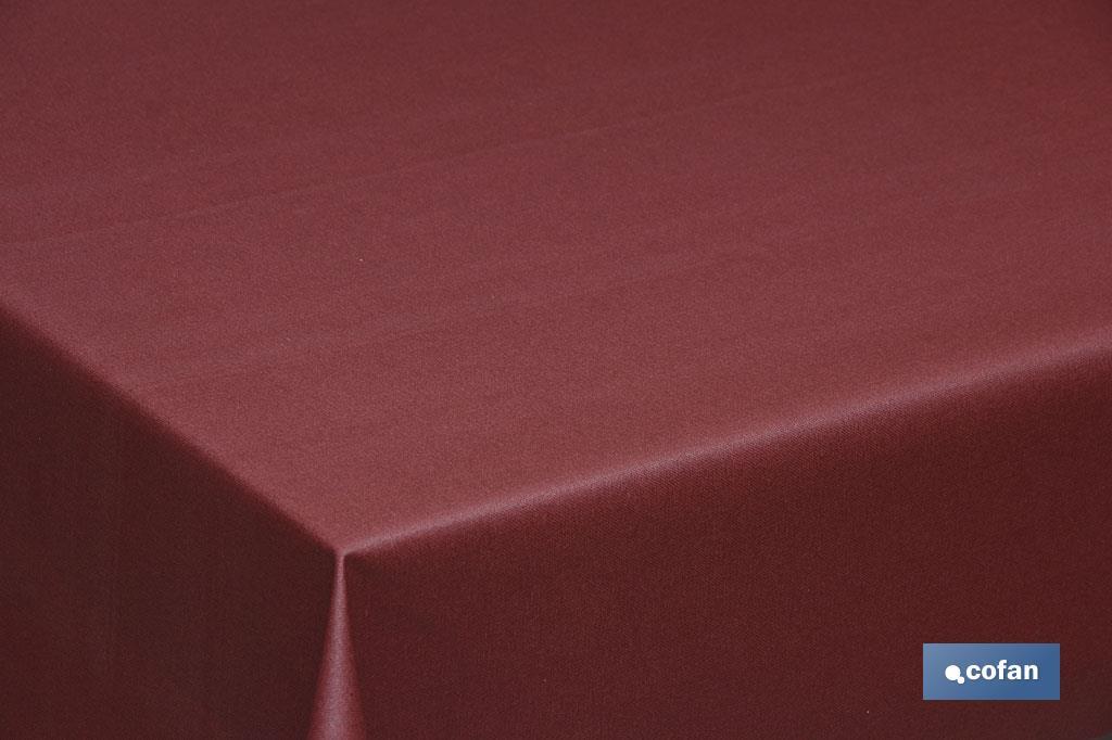 MANTEL ANTIMANCHAS RESINADO CONFECCIONADO 1,40 X 1,40 M 50 %  ALG 50 % POL GRANATE (PACK: 1 UDS)