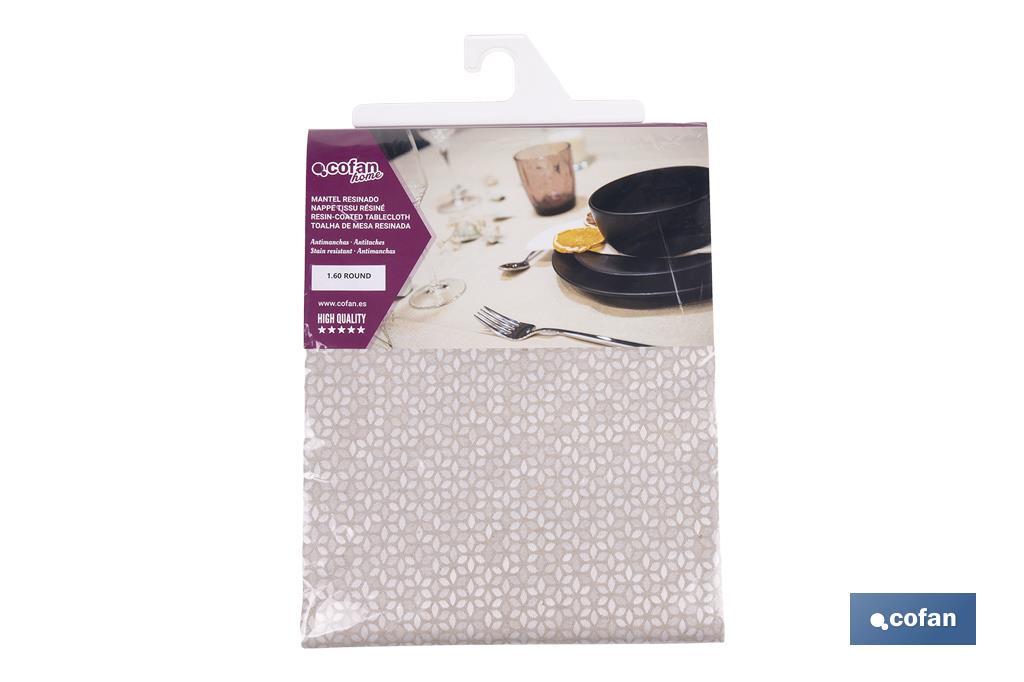 MANTEL REDONDO PÉTALOS ANTIMANCHAS RESINADO JACQUARD CONFECCIONADO 50 % ALGODÓN 50 % POLIÉSTER 1,60 M (PACK: 1 UDS)