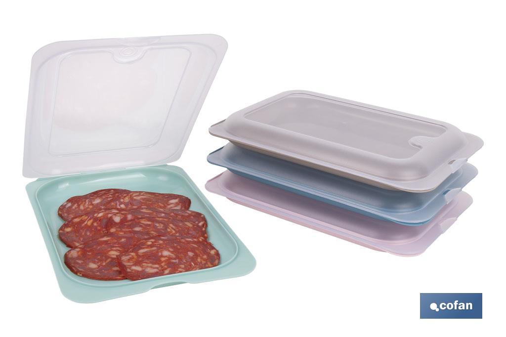 PACK DE 4 PORTAEMBUTIDOS APILABLES CREMA, AZUL, VERDE, NUDE 25 X 17 X 3 CM (PACK: 1 UDS)