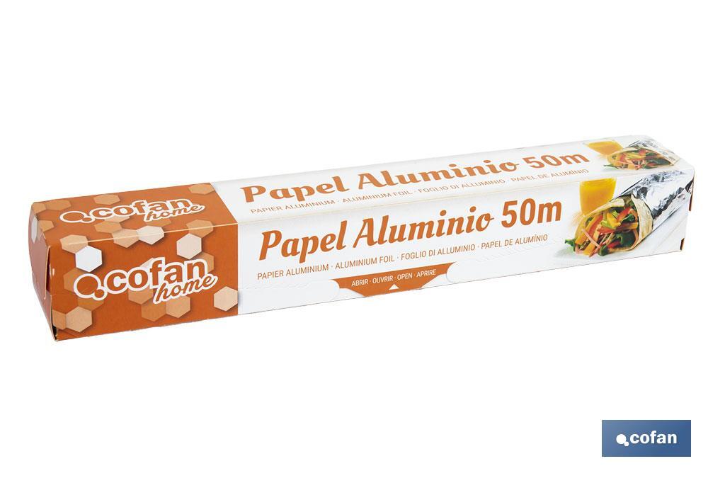 PAPEL ALUMINIO DOMÉSTICO 50M (PACK: 1 UDS)
