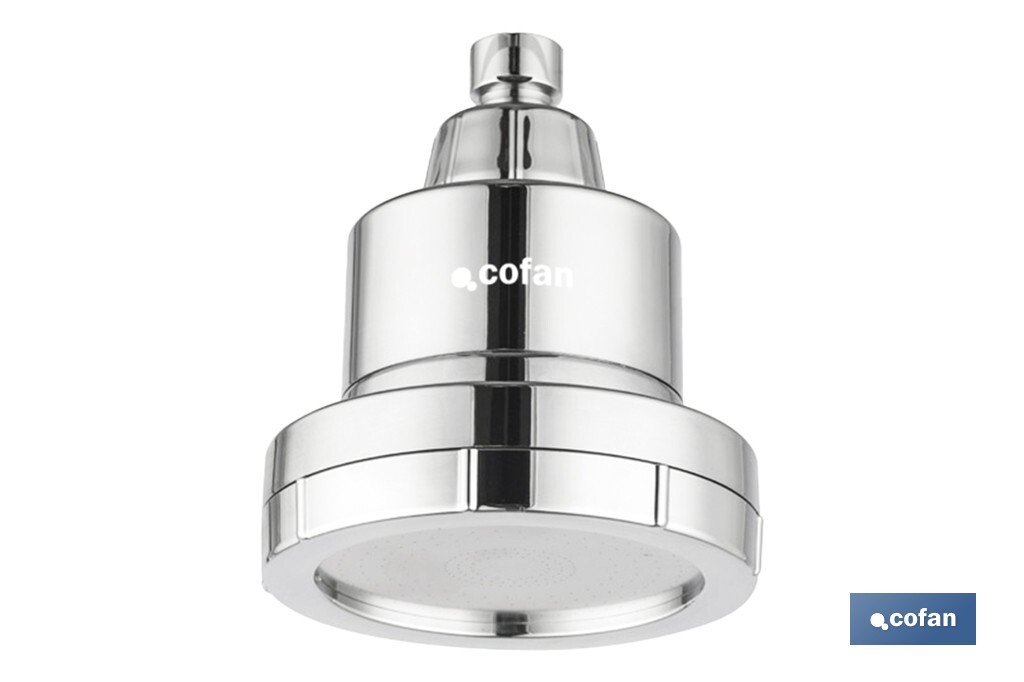 ROCIADOR DE DUCHA CON 15 FILTROS COLOR INOX. 11,5 X 13,5 CM (PACK: 1 UDS)